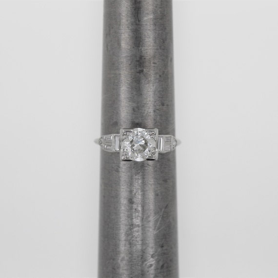 Vintage 1930s Handmade Platinum Diamond Engagemen… - image 6