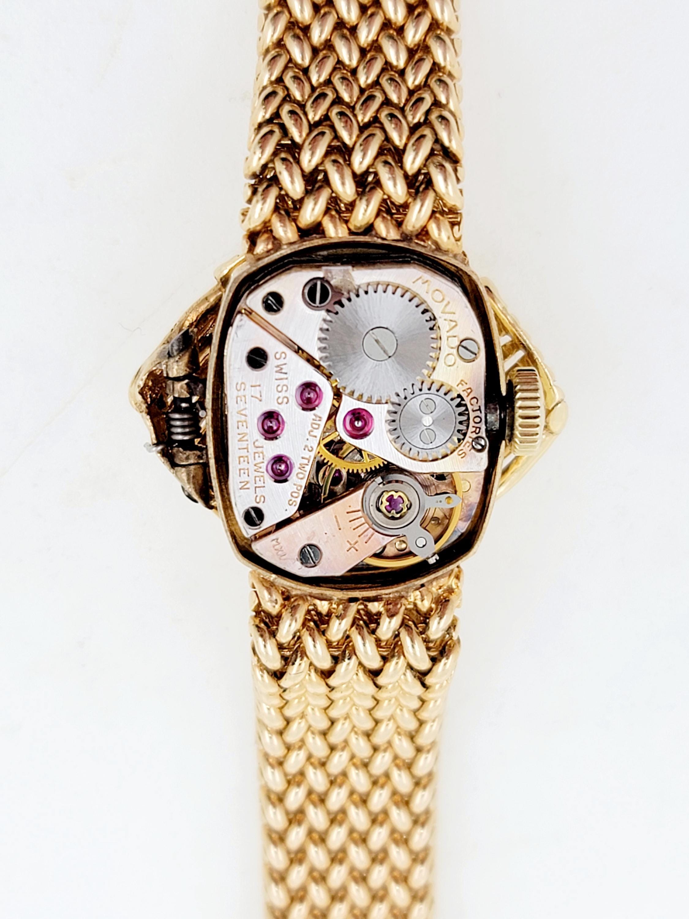 Rare Ladies Vintage 14k Yellow Gold Movado Swiss Hidden Face Wrist