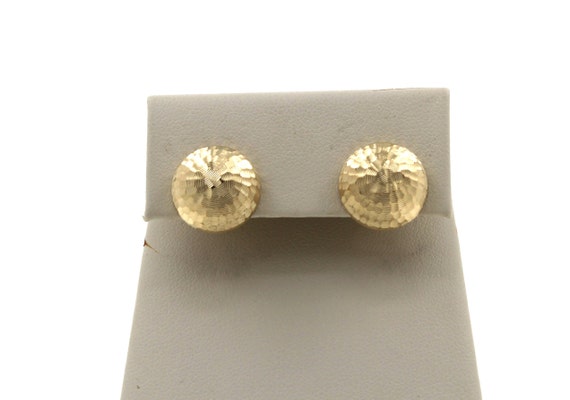 Vintage 1970s Handmade 14K Matte Yellow Gold Diam… - image 1