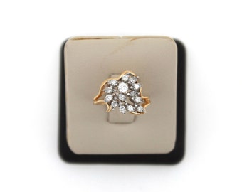 Authentic 1970s 14K Yellow Gold Diamond Ring. Vanity Fair Guaranteed Ring.