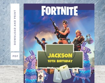 Fortnite Party Invite Template - fortnite invitations etsy