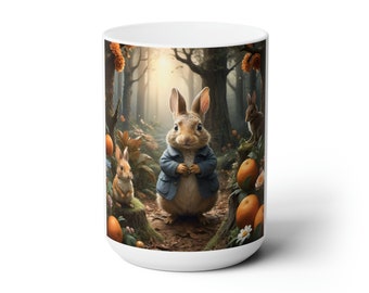 Rabbit and Oranges - Ceramic Mug 15oz