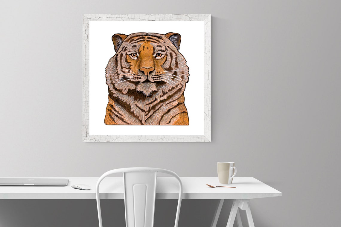 Yellow tiger print instant digital download | Etsy