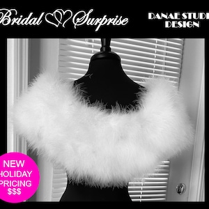 White Marabou Feather Shawl: Vintage Inspired Satin Lined Wrap