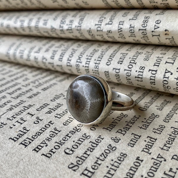 Sterling Silver Petoskey Stone Ring