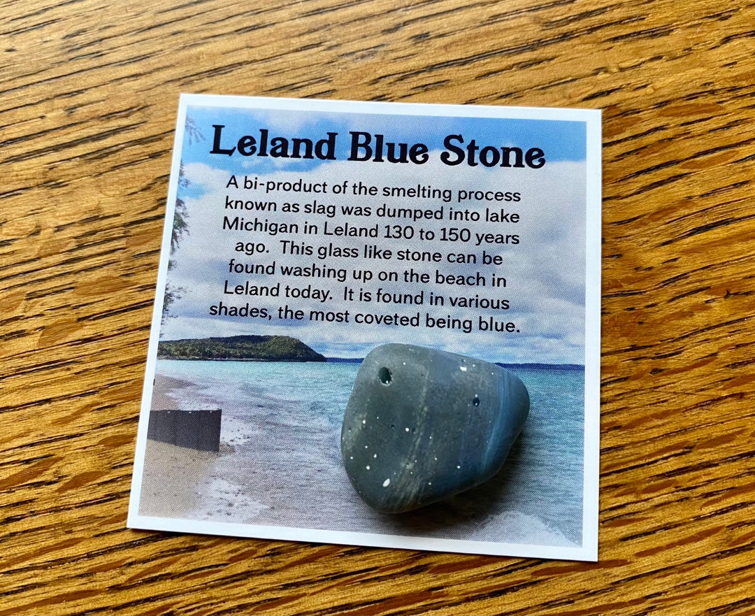Leland Blue Stone Michigan Souvenir Card With Leland Blue Stone Leland