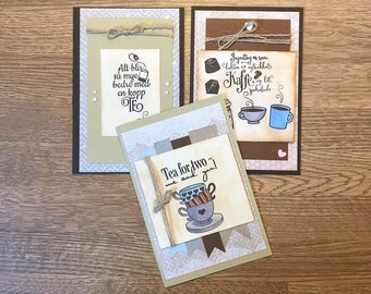 Coffee, tea, drinks, chocolate friendship card