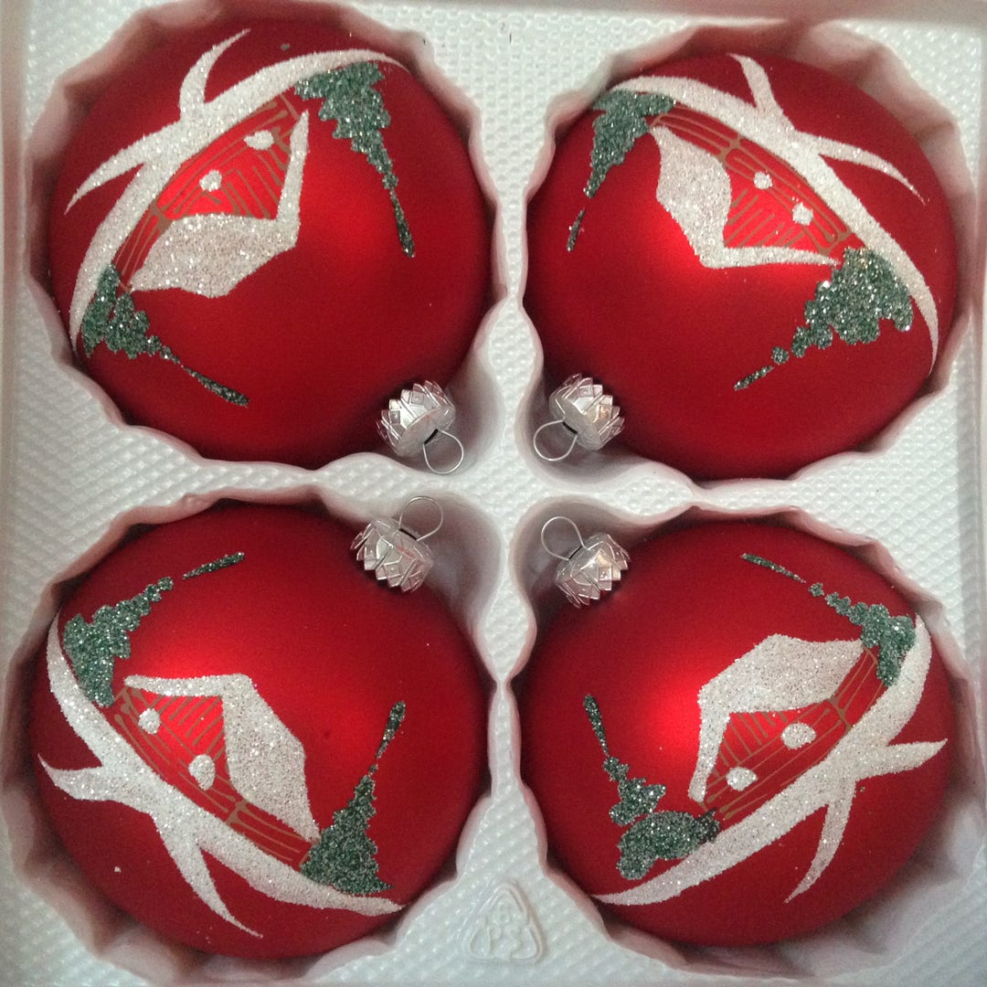10cm Extra Large Christmas Baubles SET Glass Bauble Etsy