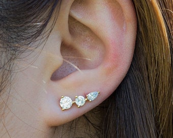 Minimalist Sparkle Ear Crawler |Ear Climber Ear Crawlers |Bridesmaids Gifts|Gifts for Her Girlfriend|Valentine’s Day Gift |Mother’s Day Gift