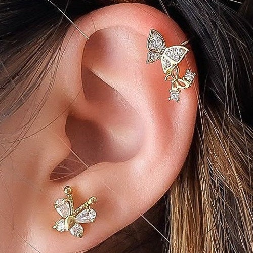 Minimalist Butterfly Ear Cuff Ear Cuffs No Piercing Etsy