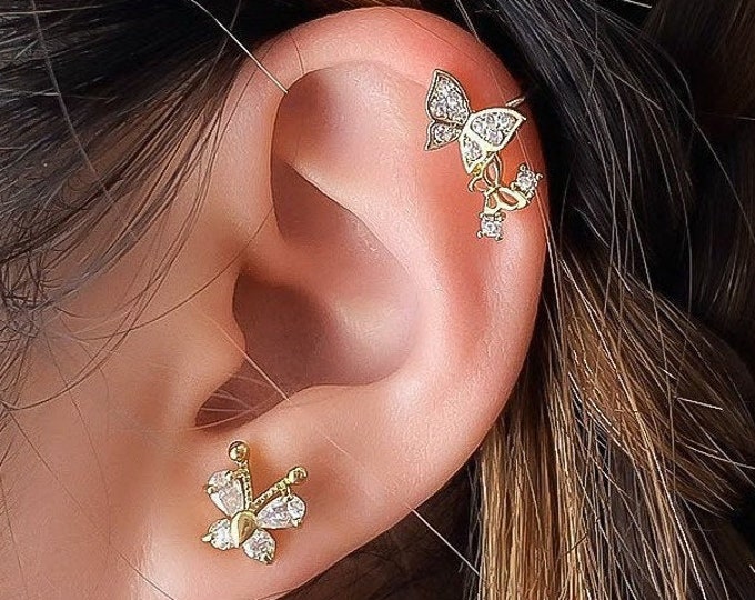 Minimalist Butterfly Ear Cuff Ear Cuffs No Piercing Etsy