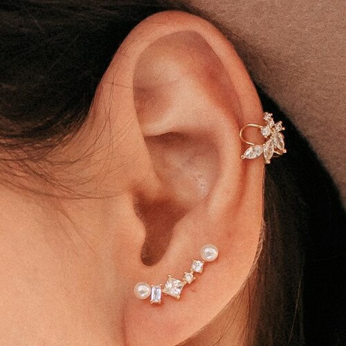 Ear Cuff No Piercing CZ Ear Cuff Non Pierced Dainty Ear Etsy