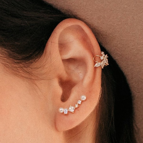 Minimalist Spring Bloom Ear Cuff | Ear Cuffs No Piercing | Adjustable Earrings | Non Pierced Ear Cuff | Dainty Ear Cuff| Fake Helix Piercing