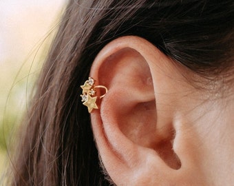 Minimalist Star Ear Cuff | Stardust Ear Cuffs No Piercing | Stars Non Pierced Ear Cuff | Dainty Ear Cuff| Fake Helix Piercing | Gift For Her