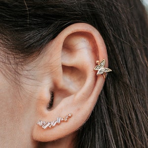 Minimalist Butterfly Ear Cuff | Ear Cuffs No Piercing |Dainty Adjustable Non Pierced Ear Cuff| Fake Helix Piercing| Valentine’s Day Gift