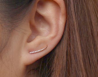 Minimalist Ear Sweep Ear Climbers |Ear Crawlers |Crawler Earrings | Ear Climber | Bridesmaids Gifts | Girlfriend Gift |Valentine’s Day Gift