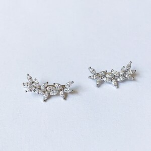 Minimalist Jasmine Ear Crawlers | Ear Climbers | Bridesmaid Earrings | Ear Crawler | Bridesmaid Gift|Valentine’s Day Gift |Mother’s Day Gift Silver
