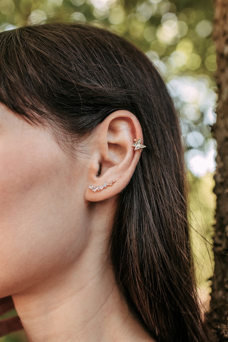 Minimalist Butterfly Ear Cuff Ear Cuffs No Piercing dainty Etsy