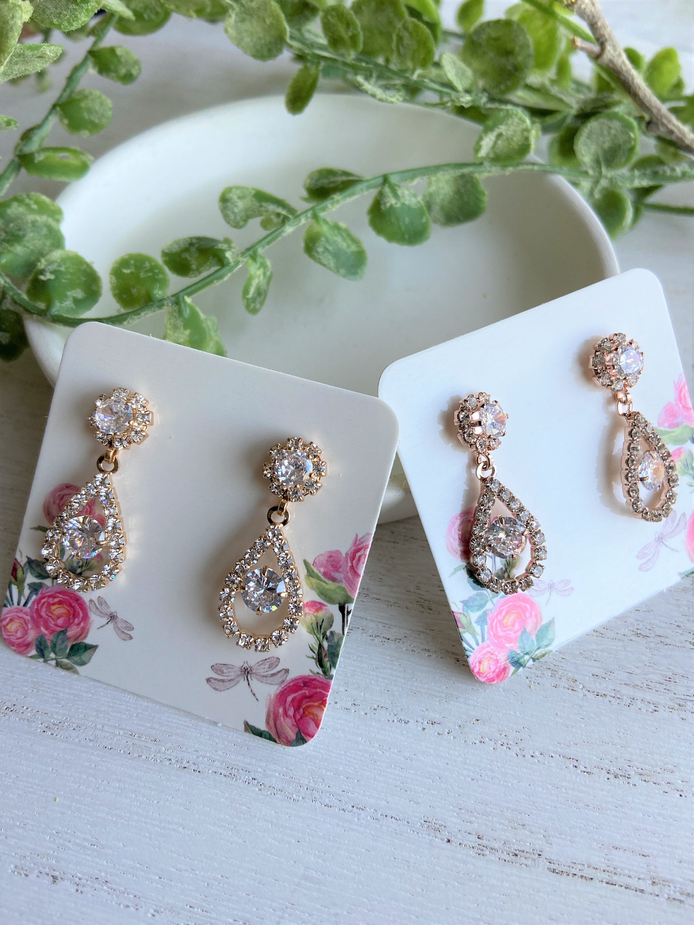 Statement Crystal Bridal Drop Earrings Bridal Jewelry Etsy