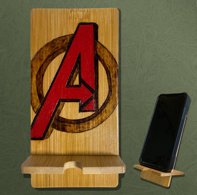 Cosplay Manga Avengers Logo Cell Phone Stand Gifts for Kids Comic Lovers