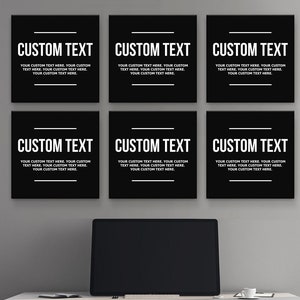 6 Piece Custom Quote Modern Art Wall Art Framed Canvas Prints, Personalization Art, Customizable Art, Personalized Print, Custom Text Sign