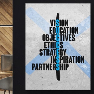 Key To Success Canvas Print Wall Art Office Decor / Corporate Identity / Business Sign