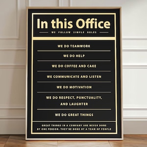 In This Office We Do Wall Office Decor Art Print, Company Office Inspirational Sign Team Canvas Motivation, Teamwork Quote Office Decoration