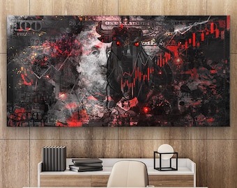 Wall Street Bull Canvas Print, Stock Market Wall Art, Money Bull Poster, Trader Office Decor, Investing Artwork, Digital File