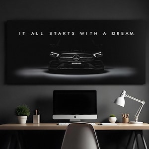 Mercedes AMG Wall Art Canvas Print | CLS 53 Luxury Car Poster | Dream Car Wall Decor | Supercar Motivational Artwork