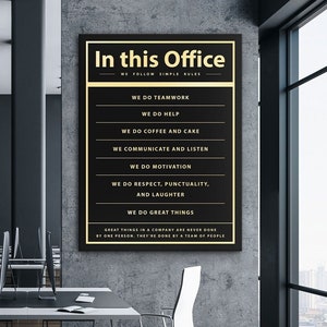 In This Office We Do Wall Office Decor Art Print, Company Office Inspirational Sign Team Canvas Motivation, Teamwork Quote Office Decoration