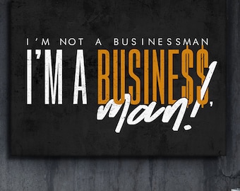 Businessman Quote Wall Art, Entrepreneur Canvas Print, Motivational Office Decor, Hustle Mindset Poster, Modern Business Wall Art