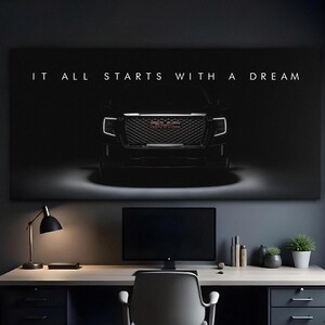 GMC Yukon Denali Wand Kunst Leinwanddruck, GMC Truck Wanddekor, Suv Liebhaber Poster, Luxusauto Kunstwerk für Garage, Man Cave, Büro