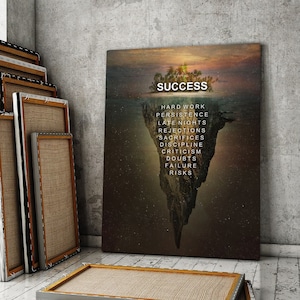 Island Success Motivational Canvas Print Office Decor Wall Art