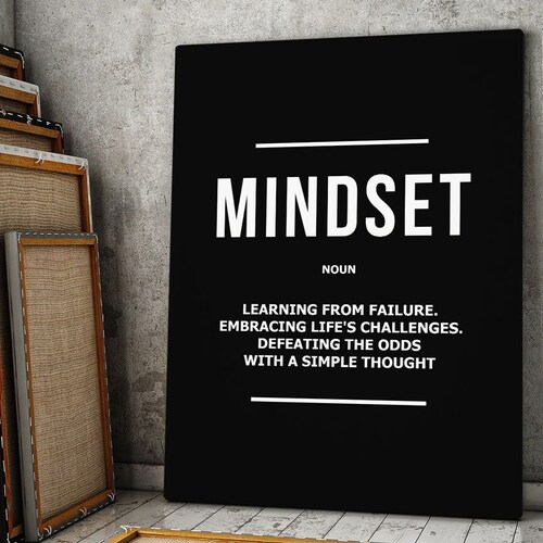 Mindset is Everything Noun Motivational Canvas POSTER Print Etsy