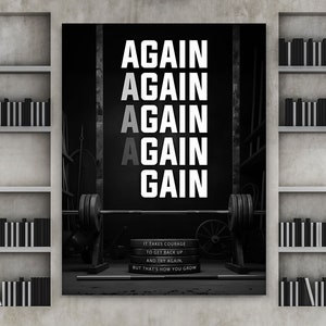 Fitness Wall Art: Inspirujący wystrój siłowni, motywujący wydruk sportowy, plakat dla sportowców, inspiracja do treningu cyfrowa, cytat treningowy do wydrukowania