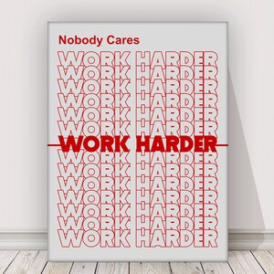 Motivational Canvas Print Work Harder Wall Office Decor Modern Art Home Inspiration Decoration Motivation Inspirational Entrepreneur Hustle