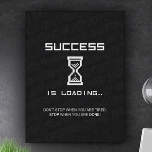 Success Loading Canvas Print Wall Office Decor Motivational Modern Art Inspiration Motivation Entrepreneur Decoration Inspiration Quote Arts