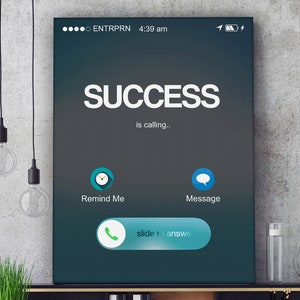 Unlock Entrepreneur Success Calling Motivational Canvas Print Office Decor Inspiration Poster Hustle Digital Wall Art Mind Printable