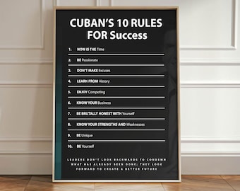 10 Rules For Success Wall Art | Motivational Canvas Print | Entrepreneur Office Decor | Success Mindset Poster | Leadership Wall Art
