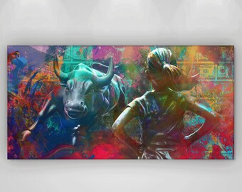 wall street office decor executive office charging bull art wall street canvas print office decor pop entrepreneur motivation hustle motivational fearless girl statue street etsy wall street office decor executive office charging bull art wall street canvas print office decor pop entrepreneur motivation hustle motivational fearless girl statue street etsy