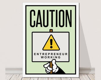 3 Piece Monopoly Wall Art Canvas Prints Office Decor Motivational Animation Sign