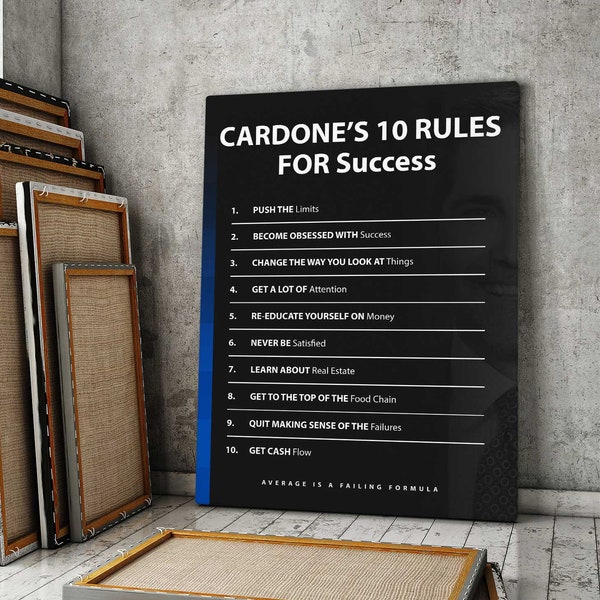 10X Your Success: Grant Cardone's 10 Rules Wall Art, Wealth Canvas, Money Investor Print, Real Estate Investing Printable, Sales Poster Sign