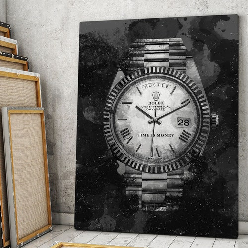 Rolex Watch Wall Art Office Decor Canvas Print Luxury Elite Etsy