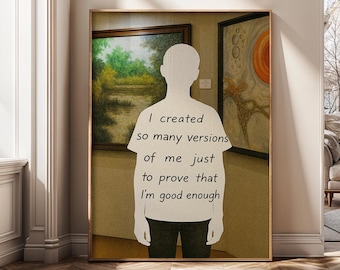 Versions of Me Wall Art | Motivational Canvas Print Self Growth Quote Poster Mental Health Decor Modern Typography Artwork Digital Download