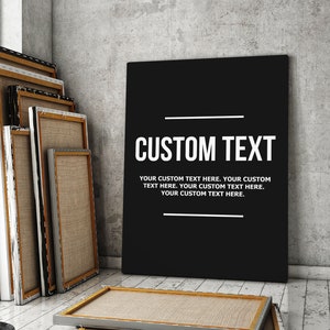 Custom Quote Office Decor, Custom Text Canvas Print, Framed Customized Canvas, Personalized Print, Sign Customization, Text Personalization