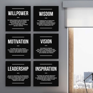 6-Piece Success Mindset Canvas Wall Art Set