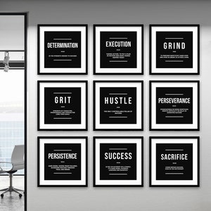 Poster incorniciati per l&#39;arredamento dell&#39;appartamento - Set di 9 stampe motivazionali da parete - Stampe su tela con citazioni ispiratrici - Stampe alla moda da parete per l&#39;arredamento della casa