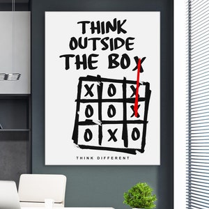 Break the Mold Office Decor Canvas Print, Motivational Entrepreneur Mindset Wall Art, Think Differently Inspirational Quote Digital Poster