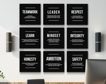 9x Inspirational Wall Art, Success Canvas Office Decor Inspiration Prints Leaders Hanging Sign Home Motivational Quote Art