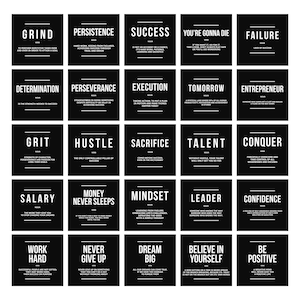 Pacote com 50 adesivos motivacionais, adesivos decorativos com citações inspiradoras, decalque de vinil motivacional para laptop, adesivos de decoração para escritório, definições de sucesso